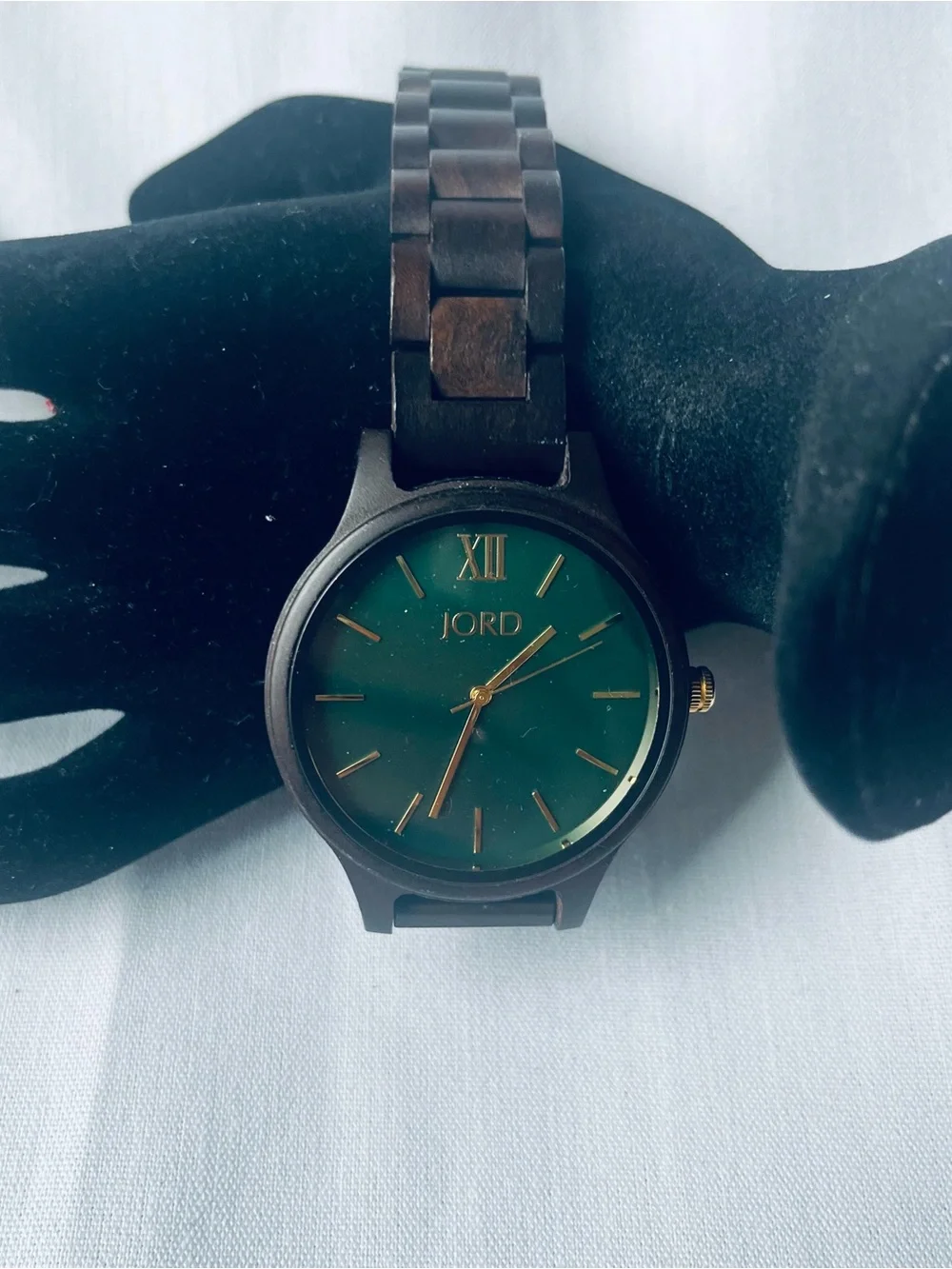 JORD Frankie Series Dark Sandalwood & Emerald Minimalist Wood Watch, 1L32).